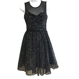 Guess Riley Polka Dot Fit And Flare Dress Size XS